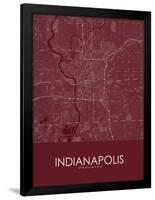 Indianapolis, United States of America Red Map-null-Framed Poster