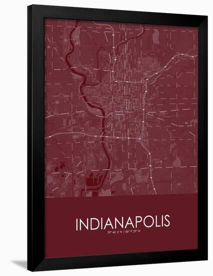 Indianapolis, United States of America Red Map-null-Framed Poster