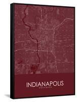 Indianapolis, United States of America Red Map-null-Framed Stretched Canvas