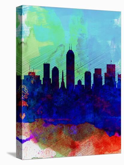 Indianapolis Watercolor Skyline-NaxArt-Stretched Canvas