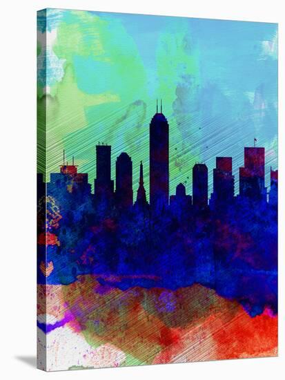 Indianapolis Watercolor Skyline-NaxArt-Stretched Canvas