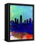 Indianapolis Watercolor Skyline-NaxArt-Framed Stretched Canvas