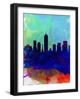Indianapolis Watercolor Skyline-NaxArt-Framed Art Print