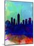 Indianapolis Watercolor Skyline-NaxArt-Mounted Art Print