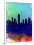 Indianapolis Watercolor Skyline-NaxArt-Framed Art Print