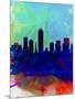 Indianapolis Watercolor Skyline-NaxArt-Mounted Art Print