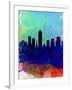 Indianapolis Watercolor Skyline-NaxArt-Framed Art Print