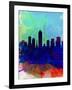 Indianapolis Watercolor Skyline-NaxArt-Framed Art Print