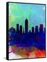 Indianapolis Watercolor Skyline-NaxArt-Framed Stretched Canvas