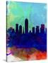 Indianapolis Watercolor Skyline-NaxArt-Stretched Canvas