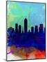 Indianapolis Watercolor Skyline-NaxArt-Mounted Art Print