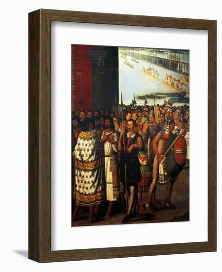 Indians and Spaniards, Detail from Miracle of Virgin of Guadalupe, Mexico-null-Framed Giclee Print