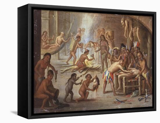 Indians as Cannibals-Jan van Kessel the Elder-Framed Stretched Canvas