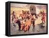 Indians Attacking a Pioneer Wagon Train-Frederic Sackrider Remington-Framed Stretched Canvas