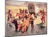 Indians Attacking a Pioneer Wagon Train-Frederic Sackrider Remington-Mounted Giclee Print