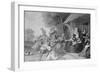 Indians Attacking Pioneer Block House-null-Framed Giclee Print