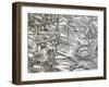 Indians Boar Hunting, Engraving from Universal Cosmology-Andre Thevet-Framed Giclee Print