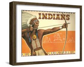 Indians, Bow and Arrow-null-Framed Art Print