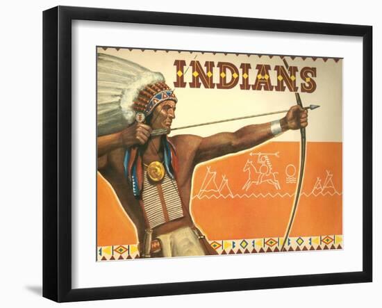 Indians, Bow and Arrow-null-Framed Art Print