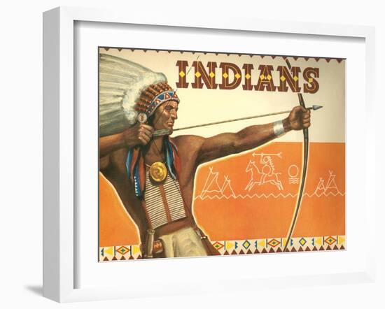 Indians, Bow and Arrow-null-Framed Art Print