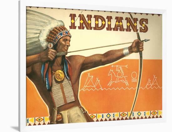 Indians, Bow and Arrow-null-Framed Art Print