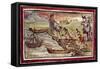 Indians Building Boats under Supervision of Spanish Taken from History of Indies-Diego Duran-Framed Stretched Canvas