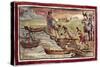 Indians Building Boats under Supervision of Spanish Taken from History of Indies-Diego Duran-Stretched Canvas