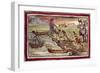 Indians Building Boats under Supervision of Spanish Taken from History of Indies-Diego Duran-Framed Giclee Print