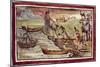 Indians Building Boats under Supervision of Spanish Taken from History of Indies-Diego Duran-Mounted Giclee Print