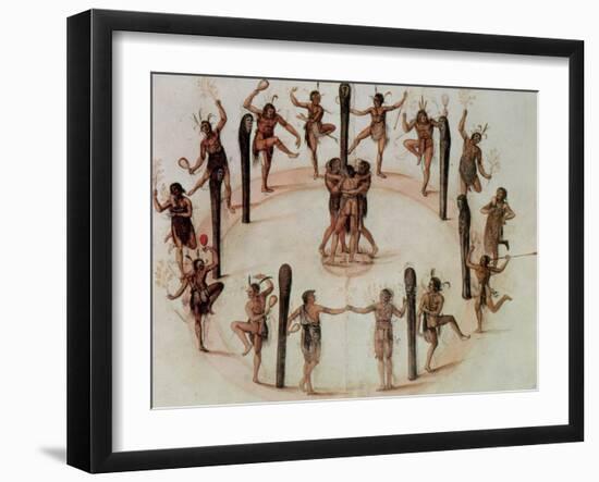 Indians Dancing-John White-Framed Giclee Print