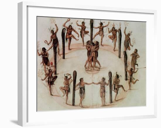 Indians Dancing-John White-Framed Giclee Print