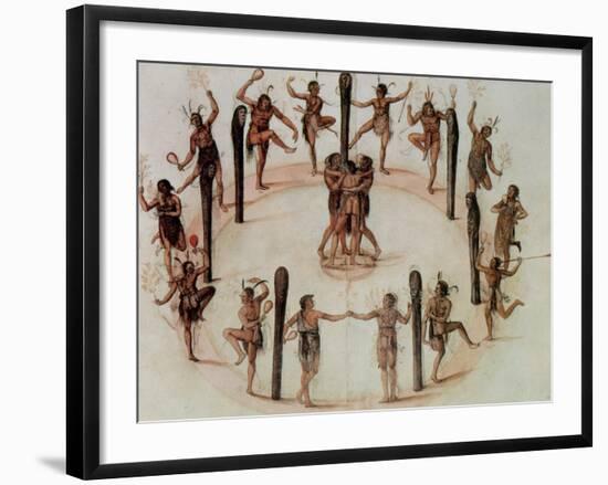 Indians Dancing-John White-Framed Giclee Print