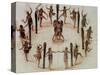 Indians Dancing-John White-Stretched Canvas