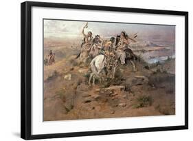 Indians Discovering Lewis and Clark, 1896-Charles Marion Russell-Framed Giclee Print