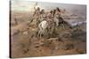 Indians Discovering Lewis and Clark, 1896-Charles Marion Russell-Stretched Canvas