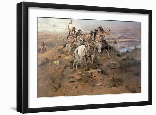 Indians Discovering Lewis and Clark, 1896-Charles Marion Russell-Framed Giclee Print