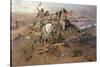 Indians Discovering Lewis and Clark, 1896-Charles Marion Russell-Stretched Canvas