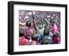 Indians, Faces Smeared with Color and Glitter, Celebrate Holi-null-Framed Photographic Print