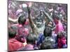 Indians, Faces Smeared with Color and Glitter, Celebrate Holi-null-Mounted Photographic Print