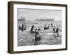 Indians Fishing in the Soo Canal Photograph - Michigan-Lantern Press-Framed Art Print