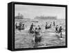 Indians Fishing in the Soo Canal Photograph - Michigan-Lantern Press-Framed Stretched Canvas