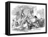 Indians Grinding Corn-L Benwell-Framed Stretched Canvas