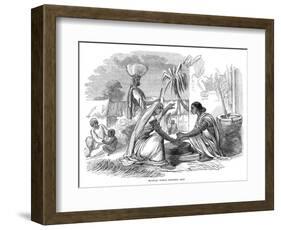 Indians Grinding Corn-L Benwell-Framed Art Print