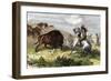 Indians Hunting Bison.-Tarker-Framed Giclee Print