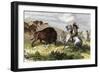 Indians Hunting Bison.-Tarker-Framed Giclee Print