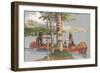 Indians in Canoe-null-Framed Art Print