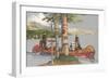 Indians in Canoe-null-Framed Art Print