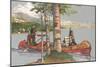 Indians in Canoe-null-Mounted Art Print