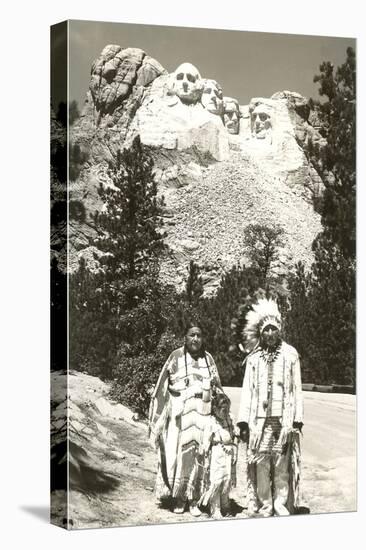 Indians in front of Mt. Rushmore, South Dakota-null-Stretched Canvas