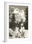 Indians in front of Mt. Rushmore, South Dakota-null-Framed Art Print